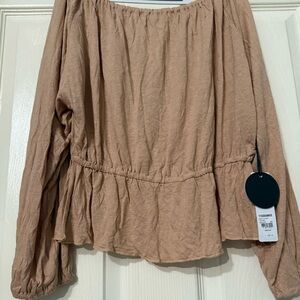 Amuse-society Tan Off-Shoulder Top size M NWT  #theperfecttop